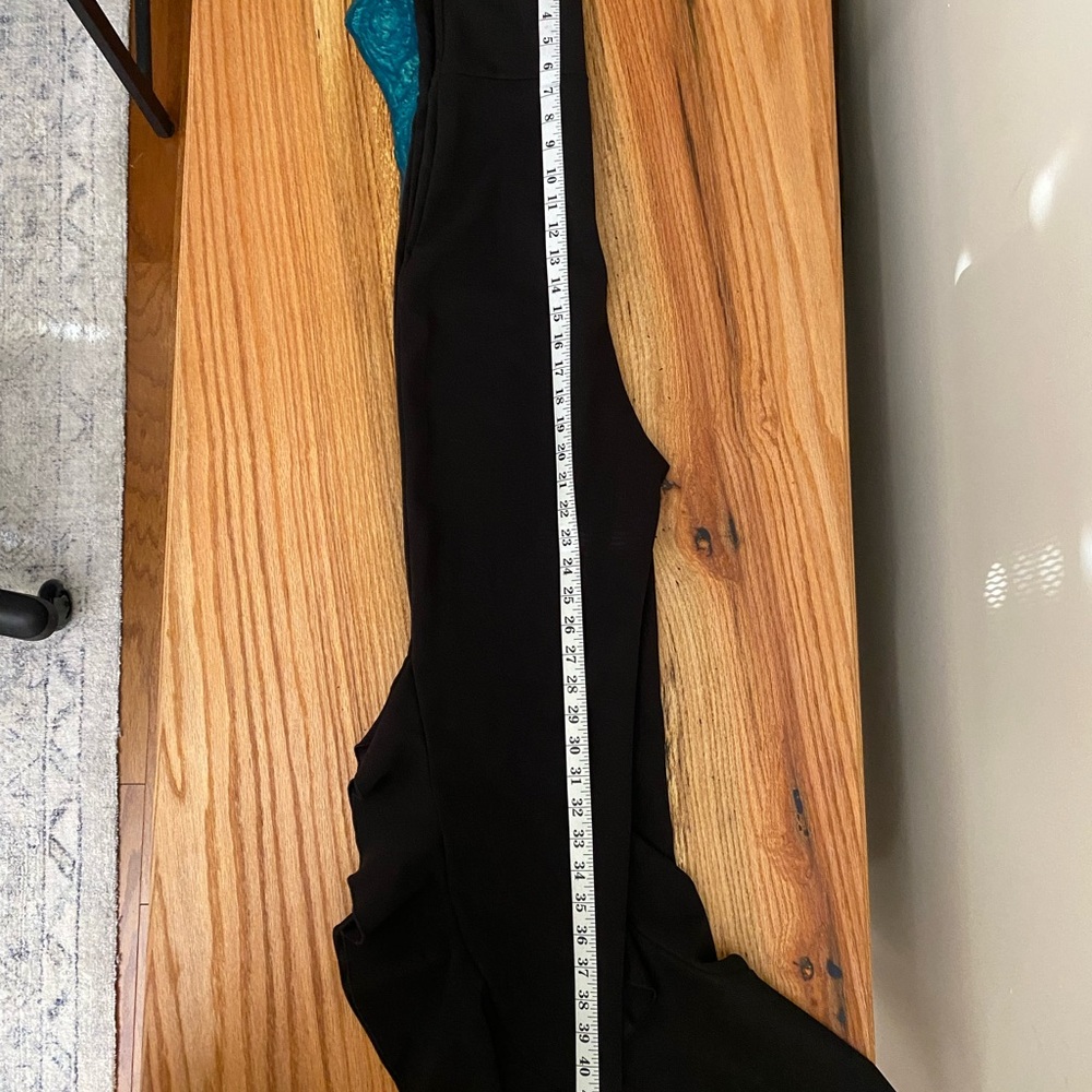 SOLD- Lulus After Midnight Black Ruffle Leg Strapless Jumpsuit - Picture 10 of 12